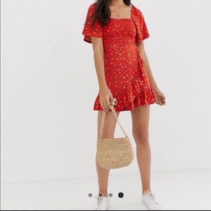 ASOS tall shirred mini dress